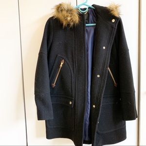 Black wool winter coat